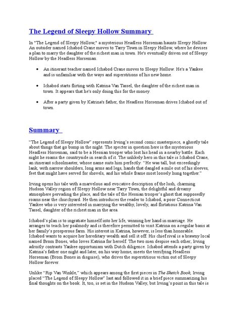 alluc sleepy hollow|A Summary and Analysis of Washington Irving’s ‘The Legend of .